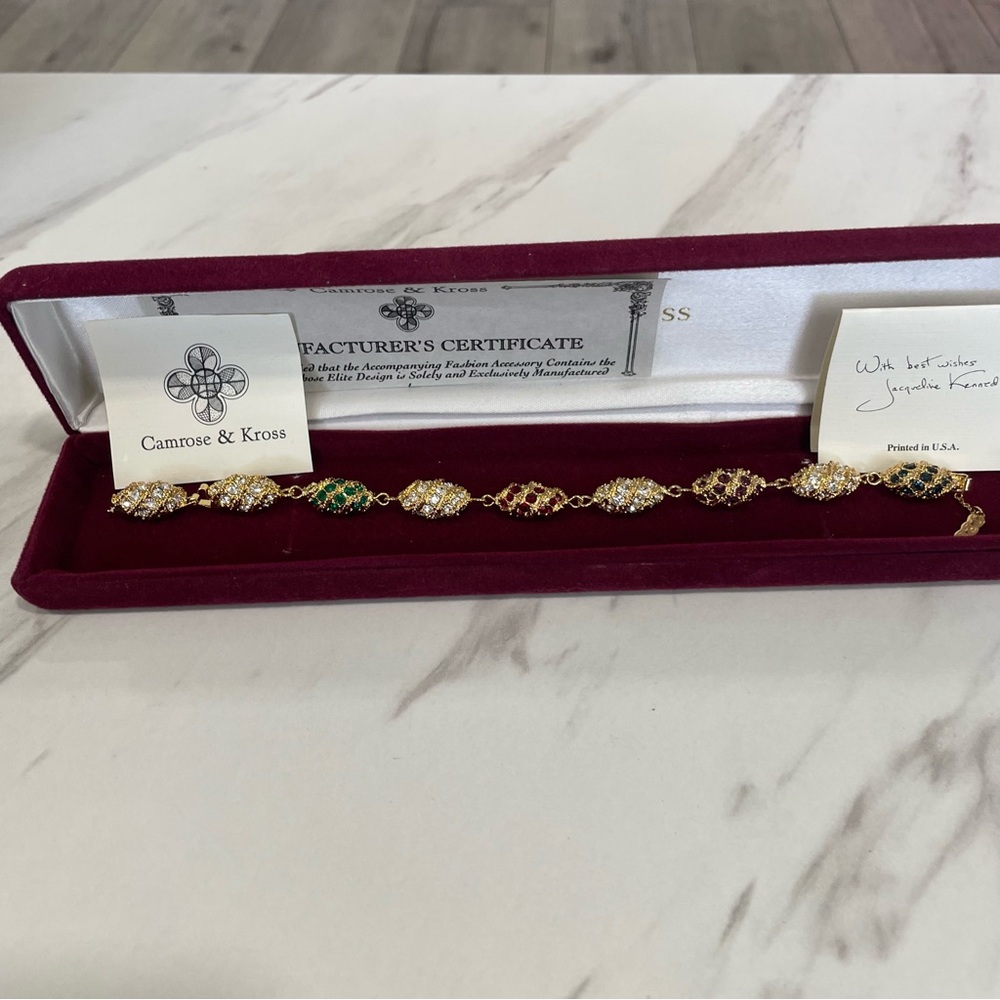 Camrose & Kross Gold and Green Bracelet
